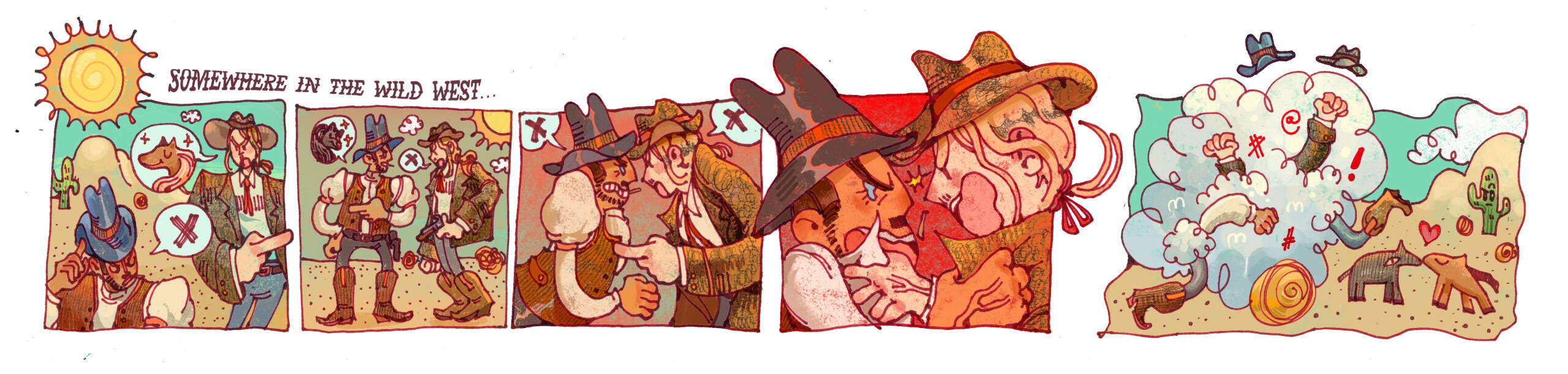 Cowboys Messin' Around (Comic Strip)